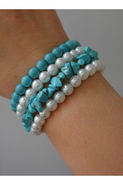 Stoneage Turkuaz Vei̇nci̇ Bracelet Set - Multi-Colored