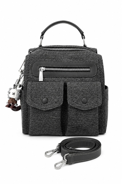 KRISTE BELL Women's Backpack Multifunctional Shoulder Bag Linen Textured Pock...