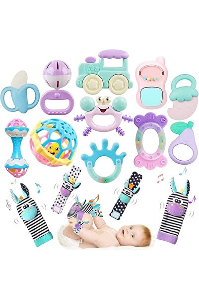 Soofam Baby Rattles Toys for 0-6 Months, 15 PCS Infant Toys 6-12 Month Old Ba...