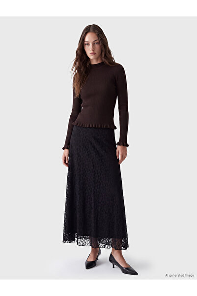 LC Waikiki Rmz Gi̇yi̇m Farkiyla Waist Drawstring Lace A-Line Skirt