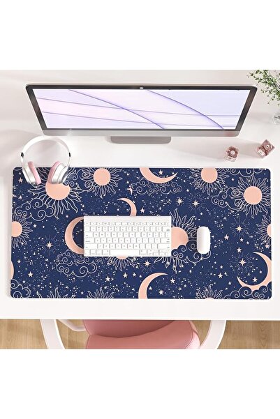 Tazweeq Star Starry Sky Large Mouse Pad, Colorful Celestial Moon and Sun Exte...