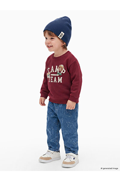 LC Waikiki Rmz Gi̇yi̇m Farkiyla Standard Fit Embroidered Baby Boy Jean Pants