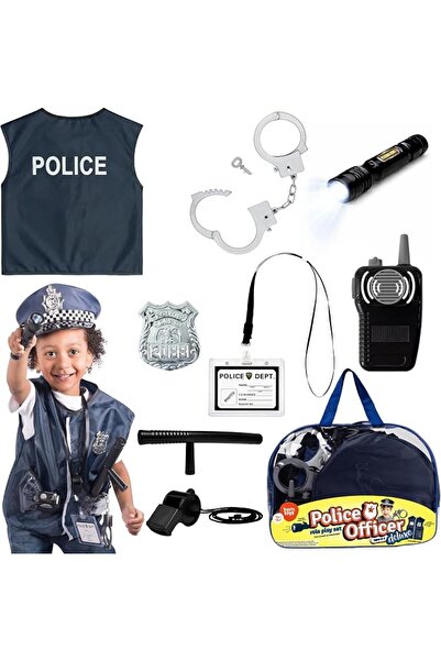 Born Toys 12 قطعة من أزياء الشرطة للأطفال مع مجموعة ألعاب تمثيل الأدوار تشمل ...