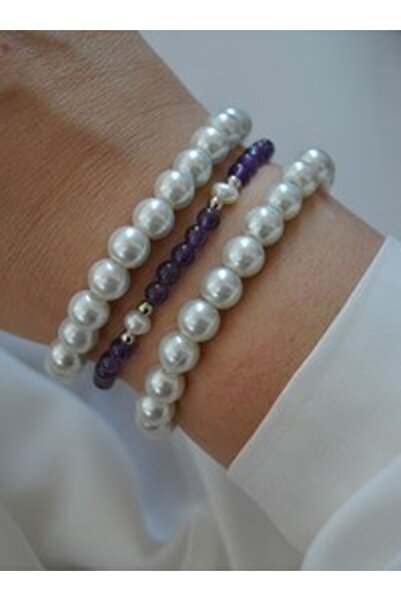 Stoneage Amethyst and Quincy Bracelet Set - Multicolor -