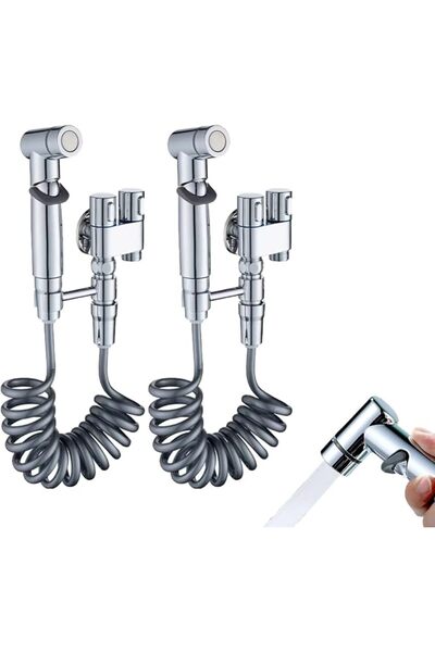 GENERAL 2 Packs Handheld Bidet Sprayer for Toilet,1-In-2-Out Dual Control Val...