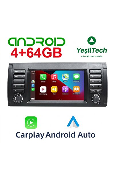 EXVOL BMW E39 MULTİMEDYA 4GB/64GB CARPLAY 7 İNC HD IPS EKRAN ANDROİD PARK KAM...