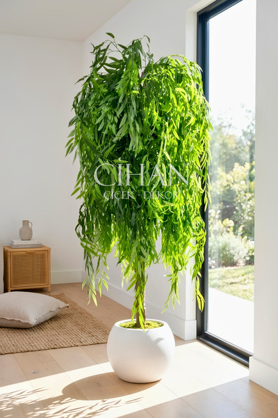 Cihan Çiçekçilik Premium 170 cm Yapay Salkım Söğüt Ağacı - 30x30 Küre Saksılı