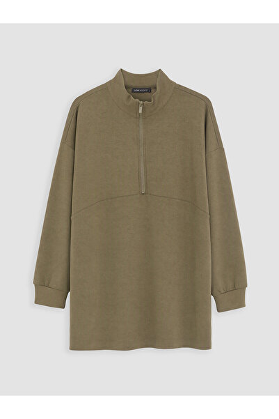 LC Waikiki Alita City Lcw Modest Khaki Interlock Plain Loose & Baggy Women's ...