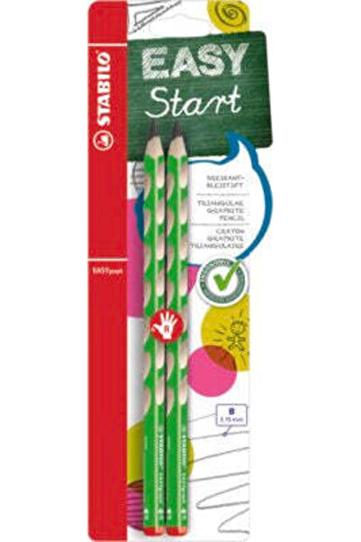 Stabilo Creion grafit EASYgraph, 3.15 mm, B, pentru dreptaci, verde, set 2 bu...