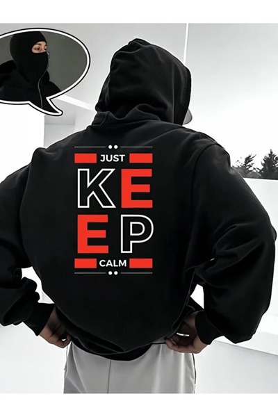 LAND MODA Φούτερ Ninja Unisex με μάσκα χιονιού Ζακέτα με 2 νήματα χοντρό φλις