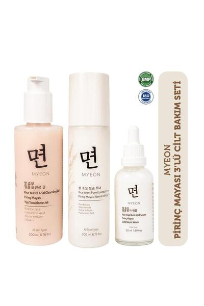 MYEON Pirinç Mayası 3’lü Cilt Bakım Seti – Tonik + Leke Karşıtı Serum + Yüz T...
