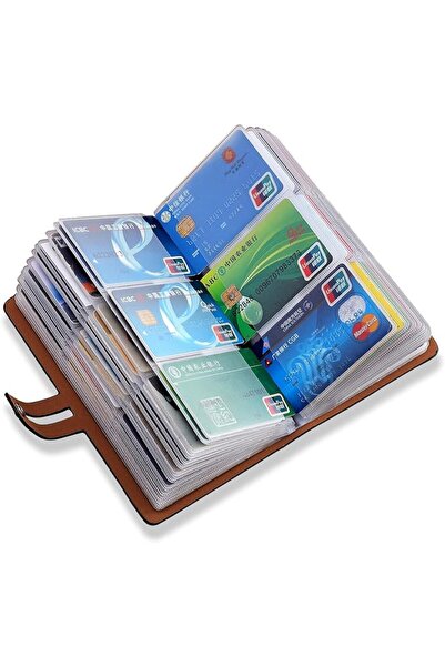 GENERAL حامل بطاقات RFID، منظم بطاقات العمل الجلدي مع 96 فتحة للبطاقات، واقي ...