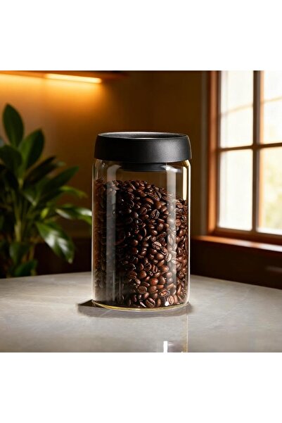 RWRW Coffee Bean Storage Container, 500/900/1200ml Glass Coffee Canister Cont...