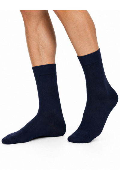 Genel Markalar Caglar Socks Erkek Pamuklu Klasik Düz Lacivert Çorap 10'lu