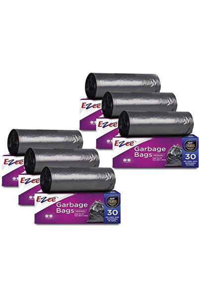 Godrej Ezee Ezee Garbage Bags- 48X54 Cm (6 Rolls, 180 Bags, Medium, Black, Pl...