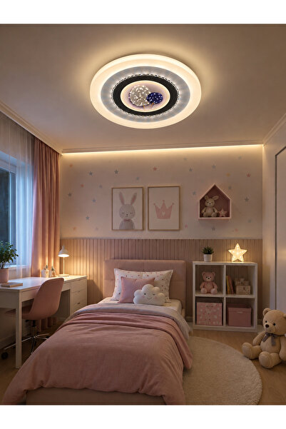 SimaAvize Modern Çocuk Odası LED Plafonyer Avize – Dekoratif Çiçek Detaylı Yu...