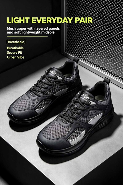 ArabTread Lightweight Men Daily Sports Sneakers Supportive Heel Design Non‑Sl...