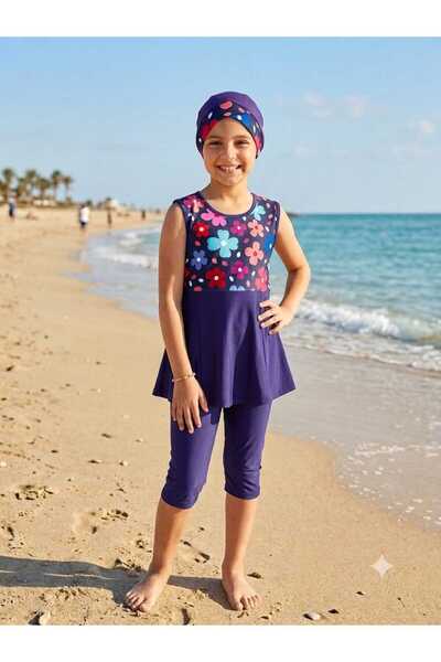 Differend Costum de baie pentru fete cu mâneci scurte
