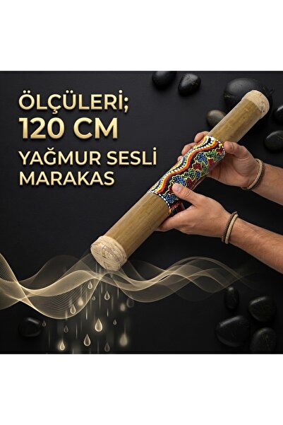 kt kuzey tacı Hediyelik Etnik Desenli El Boyamalı Doğal Bambu Yağmur Çubuğu /...