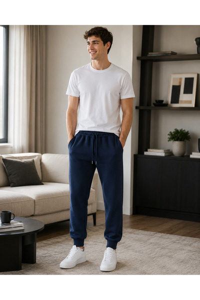 TECHTACT Men's Comfortable Cut Winter Sweatpants with Ribbed Cuffs and Inside...