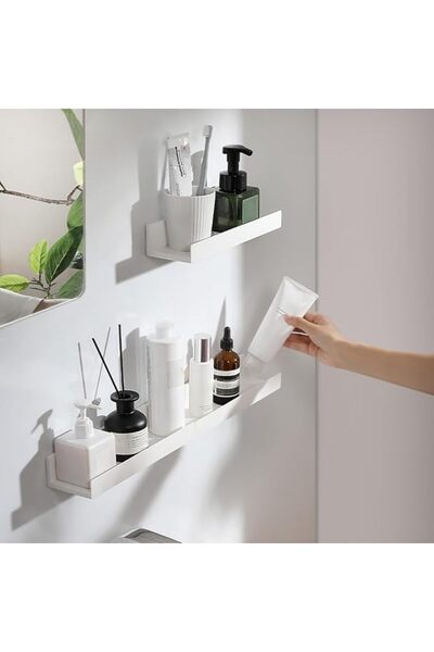 JDLYEVER 3-Piece Wall Mounted Bathroom Shelf Set, No-Drill Minimalist Storage...