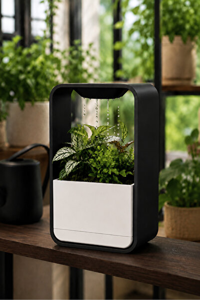 Objexia Geometrik Çerçeveli Damlatmalı Sulama Saksısı 24 cm İç Mekan Dekorati...