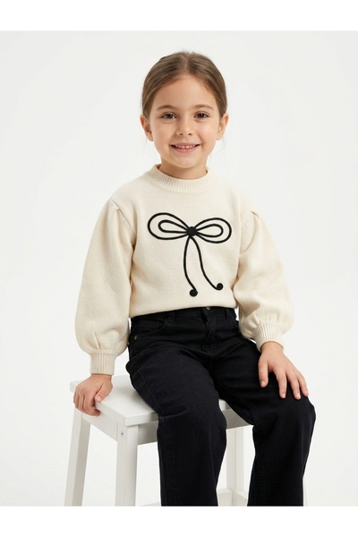 Luniya Girls' Set Winter Top Knitwear Bottom Jeans 2-Piece Set Stylish Set
