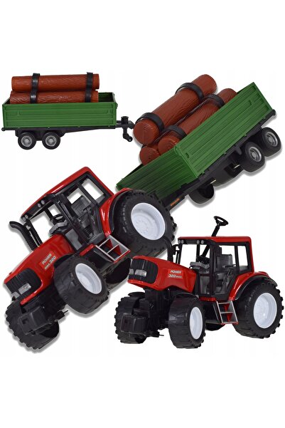 Skleplolki Tractor agricol de jucărie cu remorcă pentru lemne