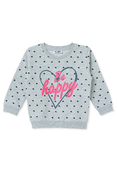 ebebek Hello Baby HelloBaby Kız Bebek Sweatshirt Kalp Baskılı Bisiklet Yaka L...