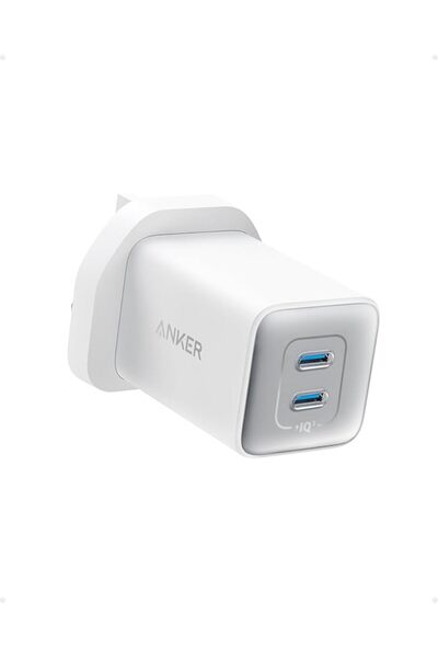 Anker Stuy شاحن USB-C، شاحن أنكر سريع بمنفذين USB-C بقوة 47 واط، شاحن نانو 3 ...