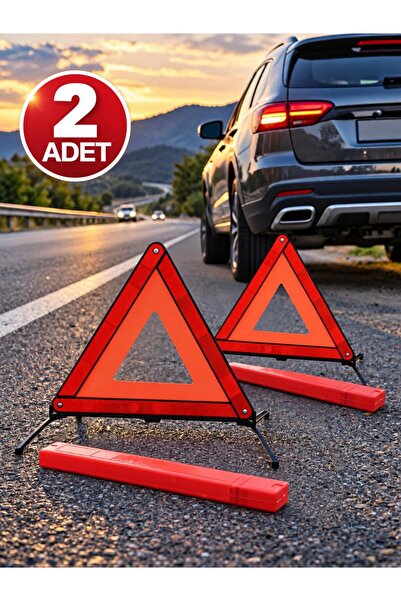 3B Trend 2 Pieces Foldable Triangle Reflector Vehicle Warning Triangle – Auto...