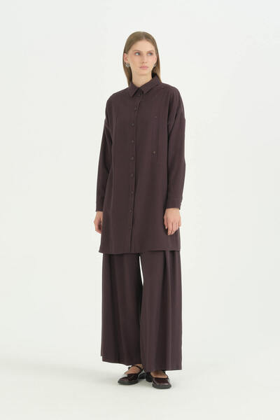 Nihan Aller Detailed Modal Tunic - Plum