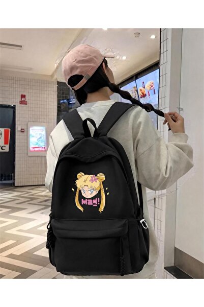 Minga London Black Anime Mad Printed School, Class, Course Backpack