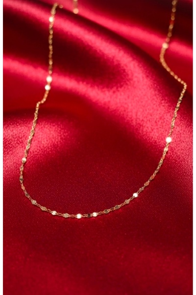 studyosercan2 Women's Plaque Necklace and Minimal Chain Necklace Set of 2