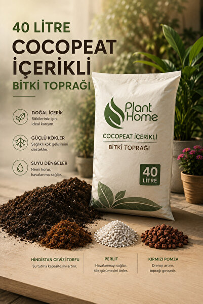 Plant Home Power Mix 40 Litre Cocopeat İçerikli Bitki Toprağı – Perlit & Kırm...