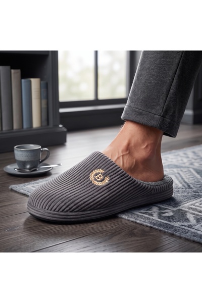 AYLASYA Erkek Rahat Yumuşak Süngerli Premium Kumaş Ev Terliği