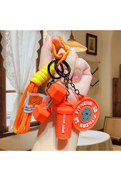 Genel Markalar Sporcu ve Fitness Temalı Anahtarlık - Dambıl ve Shaker Detaylı...
