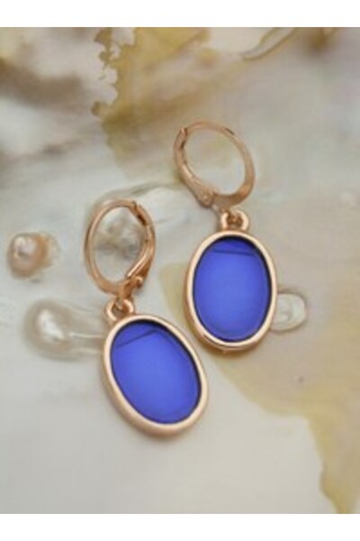 Stoneage Anthea Pink Plated Earrings - Blue -