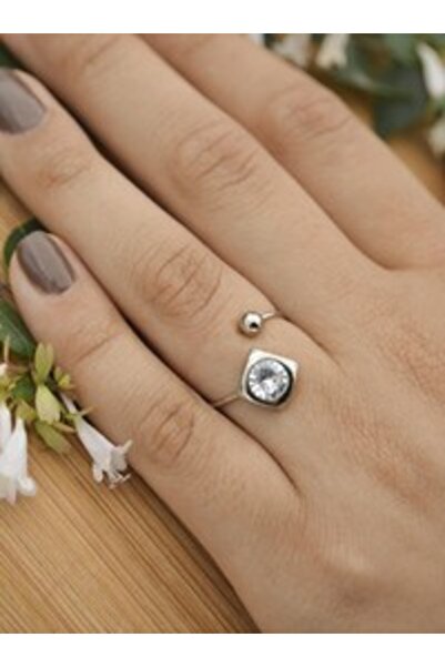 Stoneage Adjustable Ring - Silver Color -