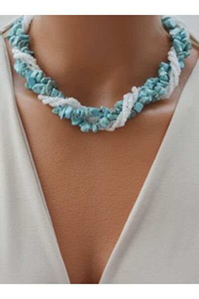 Stoneage Pearl and Turquoise Necklace -