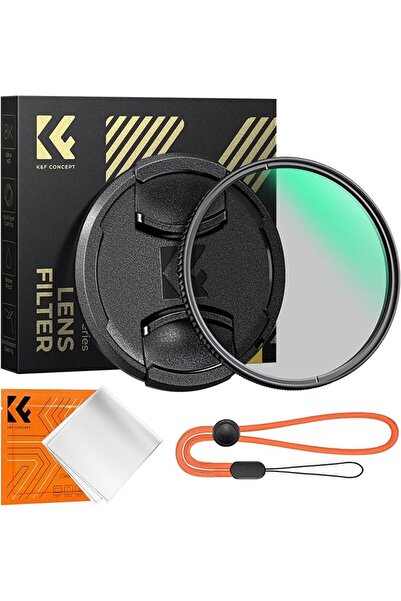 K&F CONCEPT فلتر استقطاب دائري 55 ملم مع غطاء عدسة، زجاج بصري عالي الدقة مع ط...