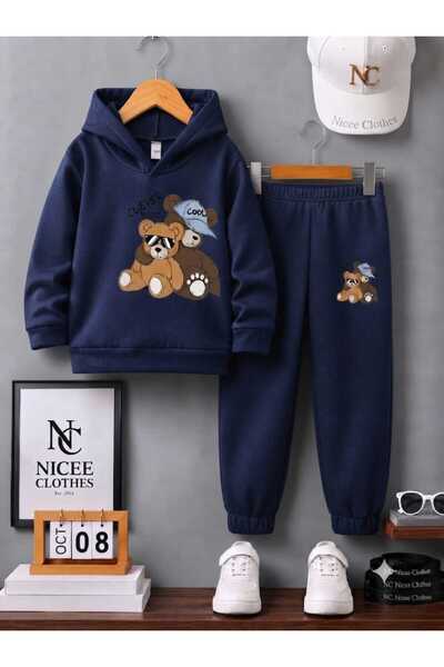 NC Nicee Clothes Παιδικό Σετ Φόρμας Unisex (Χειμερινό με στάμπα αρκούδας, με ...