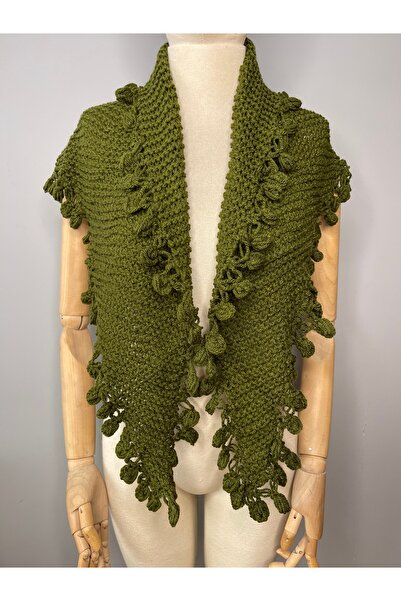 zeinapp Hand knitted design bohemian triangle shoulder scarf shawl