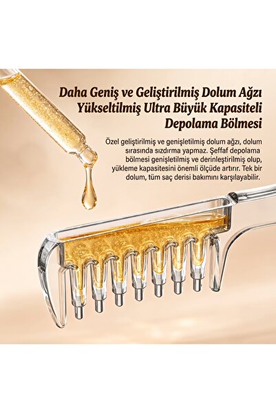 Genel Markalar Saç Serumu Aplikatör Tarağı Sıvı Dolum Hazneli Saç Derisi Masa...
