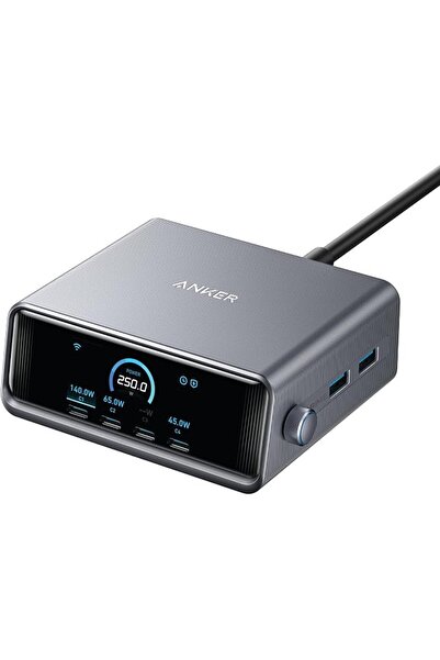 Anker Stuy Anker Prime 250W USB C Charger, Ultra-Fast 6-Port GaN Charging Sta...
