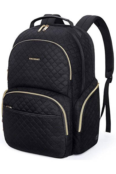 BAGSMART College Laptop Backpack,Cute Travel Backpack for Women,Quilted Compu...