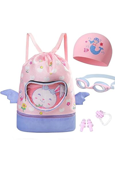 AMXGPT Children's Drawstring Bags Swimming Bag Dry and Wet Separation Waterpr...