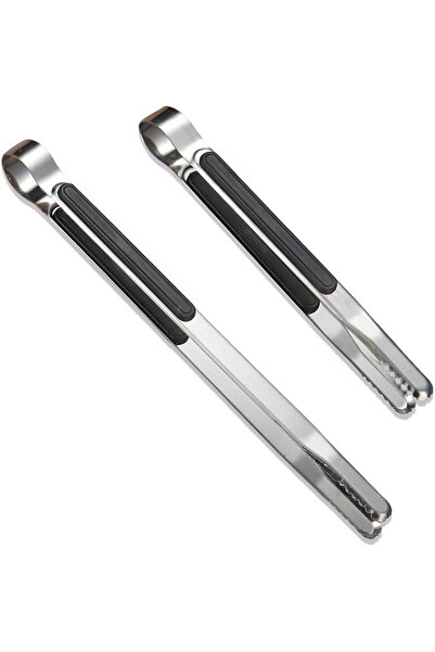 TERRIFI 2 Pieces Kitchen Cooking Tongs Set - Stainless Steel Food Tongs with ...