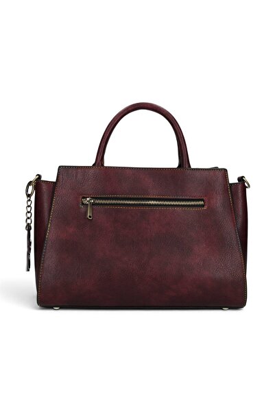 LAURA VITA AYNA 03 Geantă de damă Wine – Imprimeu floral, de umăr/crossbody, 30×20×9 cm