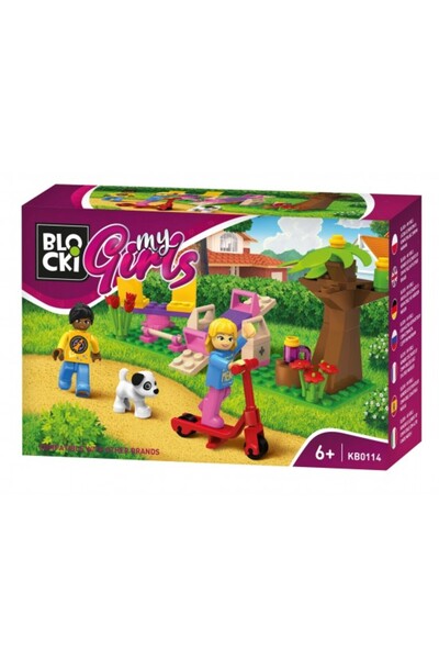 Blocki MyGirls Разходка в парка KB0114 конструктор с 2 фигурки, куче и скутер...